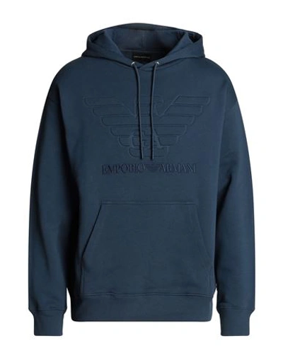 Emporio Armani Man Sweatshirt Navy Blue Size Xl Cotton
