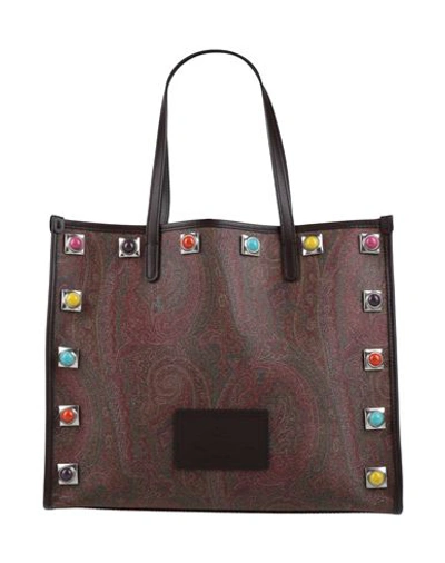 Etro Woman Handbag Brown Size - Cotton, Polyester, Polyurethane Coated, Calfskin
