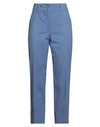Peserico Woman Pants Slate Blue Size 6 Cotton, Elastane