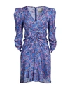 Isabel Marant Woman Mini Dress Azure Size 4 Viscose, Silk In Blue