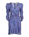 Isabel Marant Woman Mini Dress Azure Size 8 Viscose, Silk In Blue