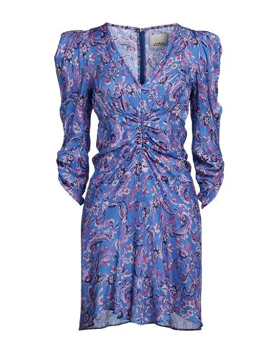 Isabel Marant Woman Mini Dress Azure Size 4 Viscose, Silk In Blue