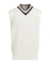 Golden Goose Knitted Vest With Contrasting V-collar In White