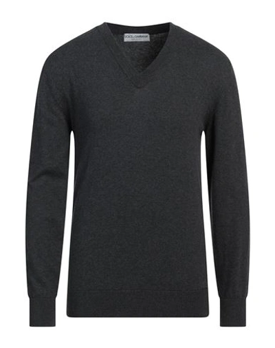 Dolce & Gabbana Man Sweater Lead Size 44 Cotton In Grey