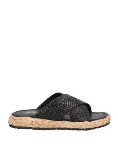 STUDIO MODE STUDIO MODE WOMAN ESPADRILLES BLACK SIZE 8 LEATHER