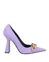 Versace Woman Pumps Light Purple Size 8 Calfskin