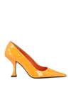 By Far Woman Pumps Orange Size 9 Soft Leather