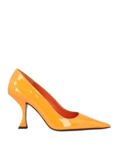 By Far Woman Pumps Orange Size 9 Soft Leather