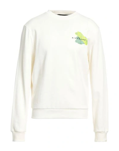 John Richmond Man Sweatshirt Off White Size Xxl Cotton, Viscose, Polyester, Elastane