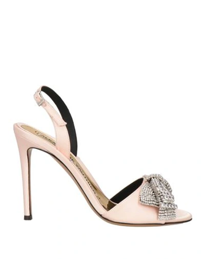 Alexandre Vauthier Woman Sandals Pink Size 12 Textile Fibers