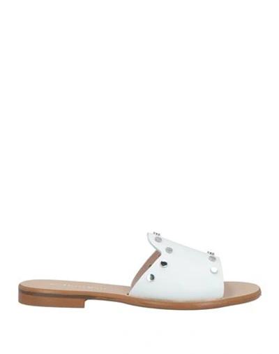 Via Delle Ville Woman Sandals White Size 10 Cowhide