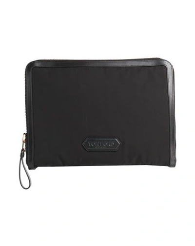 Tom Ford Man Handbag Black Size - Calfskin, Polyester