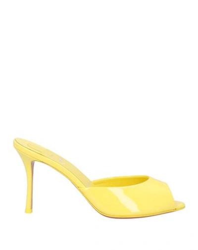 Christian Louboutin Woman Sandals Yellow Size 8 Soft Leather