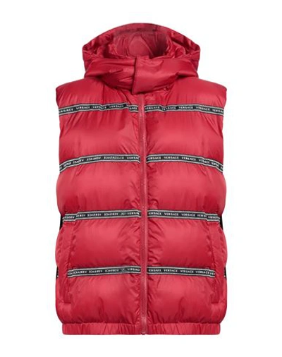 Versace Man Down Jacket Red Size 40 Polyester