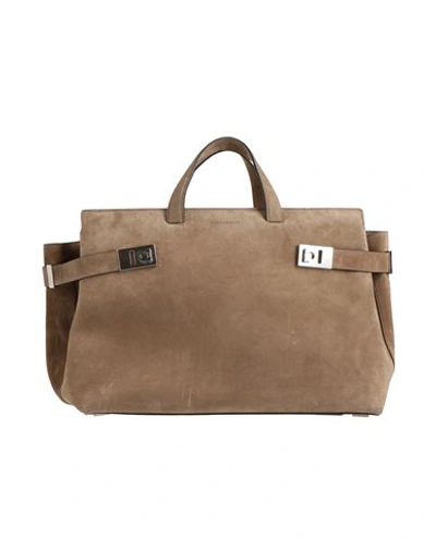 Ferragamo Woman Handbag Light Brown Size - Calfskin In Beige