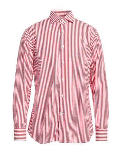 Guglielminotti Man Shirt Red Size 16 ½ Cotton