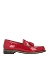 DAMY DAMY WOMAN LOAFERS RED SIZE 5.5 LEATHER