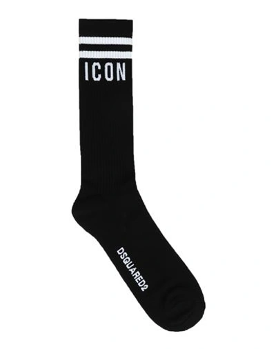 Dsquared2 Man Socks & Hosiery Black Size 13-14 Cotton, Polyamide, Elastane