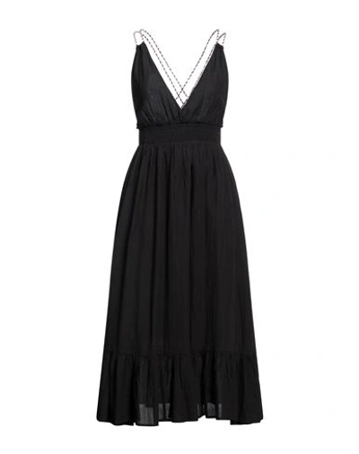 Maison Scotch Woman Midi Dress Black Size 2 Viscose, Cotton