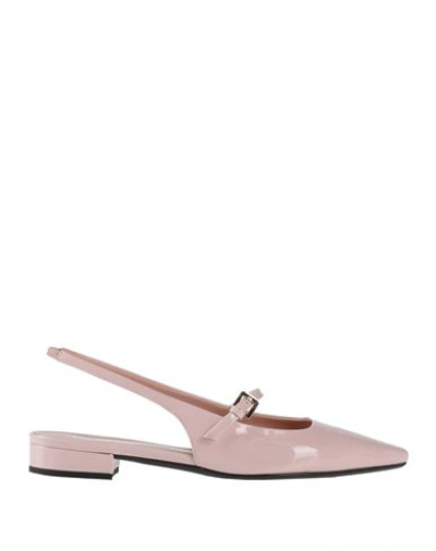 Pollini Woman Ballet Flats Blush Size 11 Leather In Pink