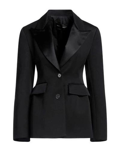 Proenza Schouler Woman Blazer Black Size 4 Virgin Wool, Acetate, Viscose