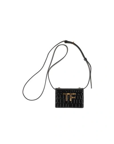 Tom Ford Woman Document Holder Black Size - Calfskin, Brass