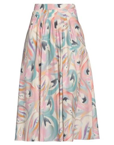 Etro Woman Midi Skirt Pink Size 10 Cotton