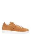 Kiton Man Sneakers Camel Size 7 Soft Leather In Beige