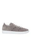 Kiton Man Sneakers Grey Size 12 Soft Leather In Grey