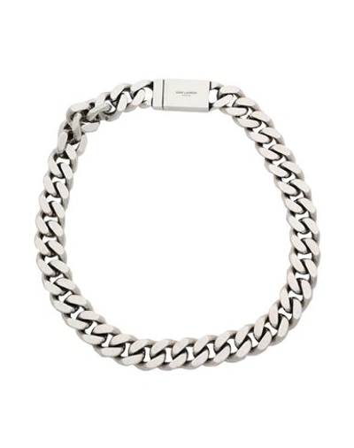 Saint Laurent Silver-tone Chain Necklace