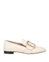 BALLY BALLY WOMAN LOAFERS IVORY SIZE 7.5 CALFSKIN