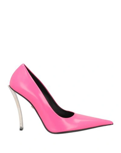 Versace Pin-point Pumps Woman Pumps Pink Size 10 Calfskin In Red