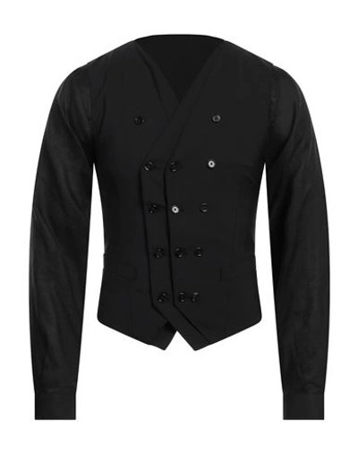 Dolce & Gabbana Man Shirt Black Size 15 ¾ Wool, Linen, Silk, Elastane