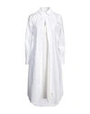 THOM BROWNE THOM BROWNE WOMAN MIDI DRESS WHITE SIZE 6 COTTON, SILK