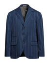 Brunello Cucinelli Man Blazer Slate Blue Size 38 Wool, Cotton In Blue
