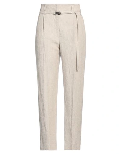 Brunello Cucinelli Woman Pants Beige Size 6 Linen, Brass