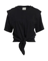 Isabel Marant Zelikia Gathered Cotton Crop Top In Black