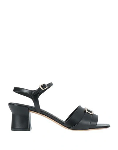 Ferragamo Woman Sandals Black Size 10.5 Lambskin