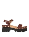 CHLOÉ CHLOÉ WOMAN SANDALS COCOA SIZE 6 LEATHER