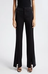 Alice And Olivia Alice + Olivia Princess Slit Hem Flare Pants In Black/ Off White