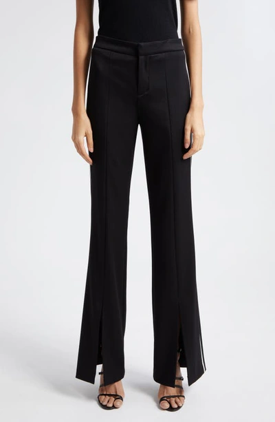 Alice And Olivia Alice + Olivia Princess Slit Hem Flare Pants In Black Off White