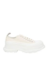 Alexander Mcqueen Man Sneakers Beige Size 9 Calfskin