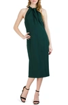 Julia Jordan Halter-neck Sleeveless Sheath Dress In Pine