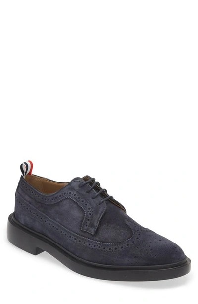 Thom Browne Tartan-check Derby Shoes In Navy