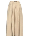 Brunello Cucinelli Woman Maxi Skirt Beige Size 10 Cotton, Polyester, Elastane, Brass