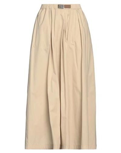 Brunello Cucinelli Woman Maxi Skirt Beige Size 8 Cotton, Polyester, Elastane, Brass