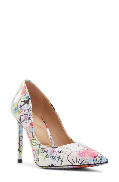 Aldo Stessy 2.0 Pointed Toe Pump In Ivory Multi