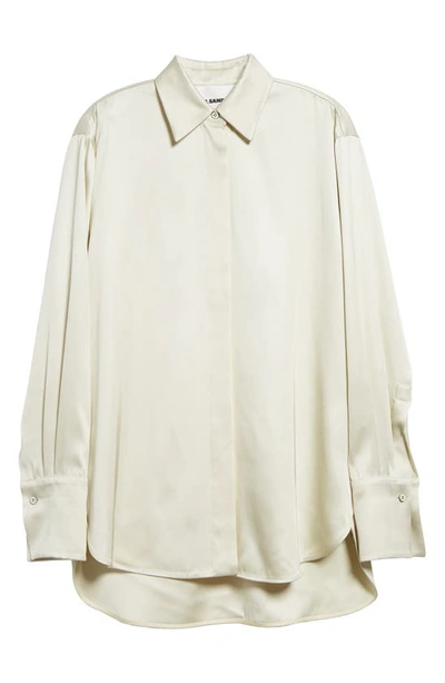 Jil Sander 粘胶纤维&真丝斜纹衬衫 In Ivory