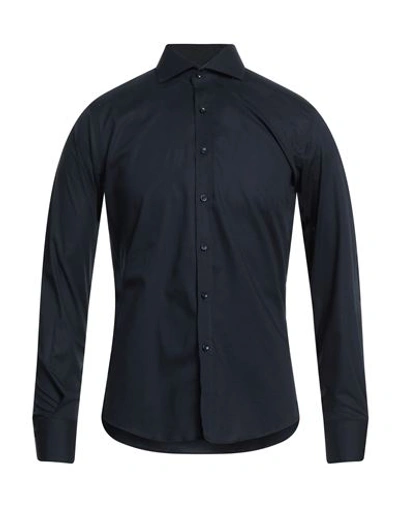 Egon Von Furstenberg Man Shirt Midnight Blue Size 15 ½ Cotton, Elastane