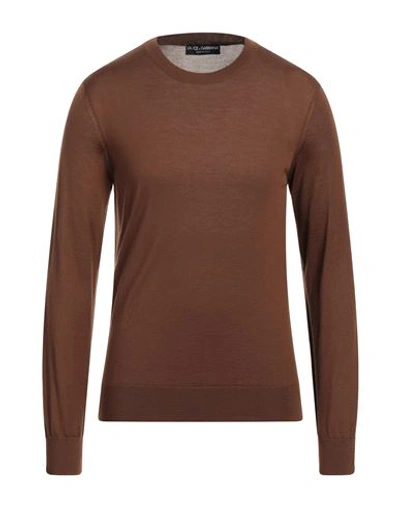 Dolce & Gabbana Man Sweater Brown Size 48 Cashmere